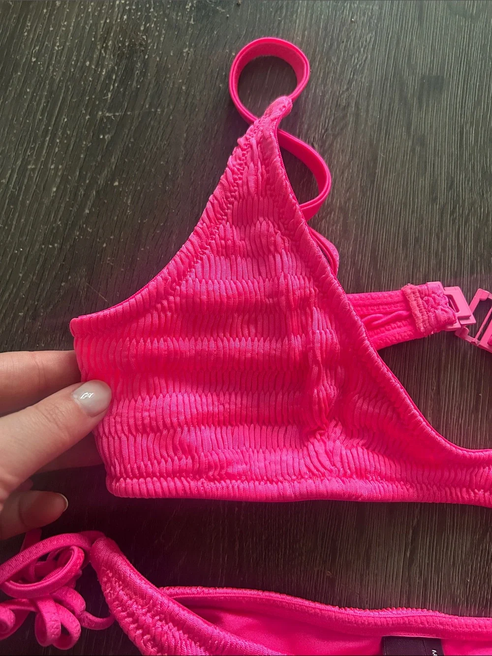 triangl swimwear Hot Pink Smocked Two-Piece Bikini